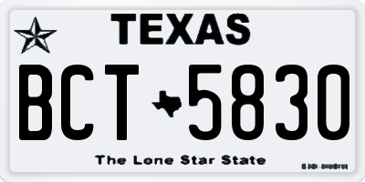 TX license plate BCT5830