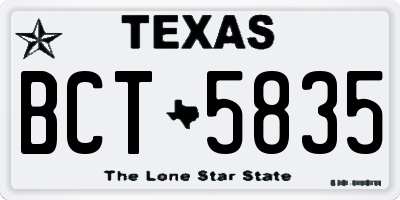 TX license plate BCT5835