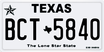 TX license plate BCT5840