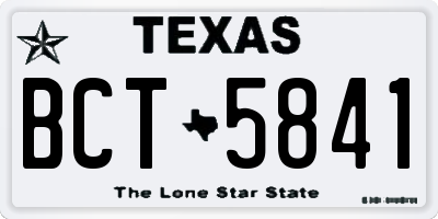TX license plate BCT5841