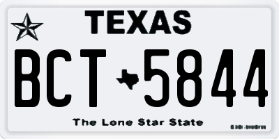 TX license plate BCT5844