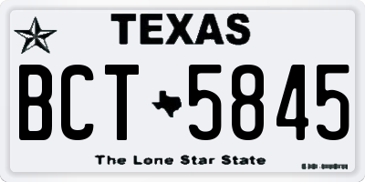 TX license plate BCT5845