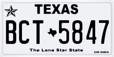TX license plate BCT5847