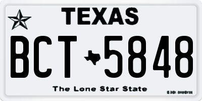 TX license plate BCT5848