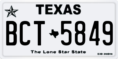 TX license plate BCT5849
