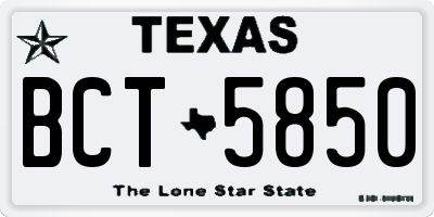 TX license plate BCT5850