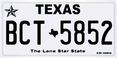 TX license plate BCT5852