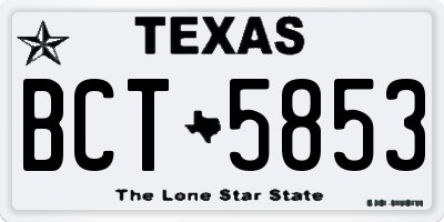 TX license plate BCT5853
