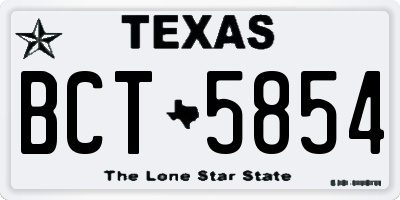 TX license plate BCT5854