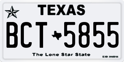 TX license plate BCT5855