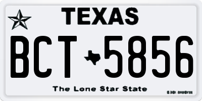 TX license plate BCT5856
