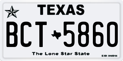 TX license plate BCT5860