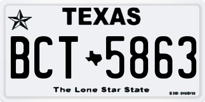 TX license plate BCT5863