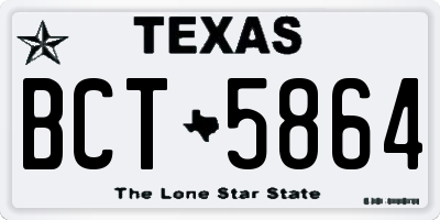 TX license plate BCT5864