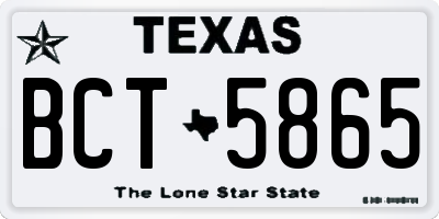 TX license plate BCT5865