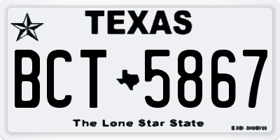 TX license plate BCT5867