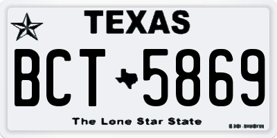 TX license plate BCT5869