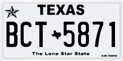 TX license plate BCT5871