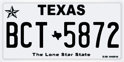 TX license plate BCT5872