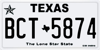 TX license plate BCT5874