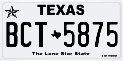 TX license plate BCT5875