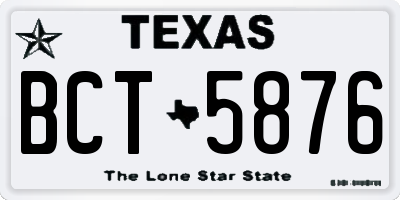 TX license plate BCT5876