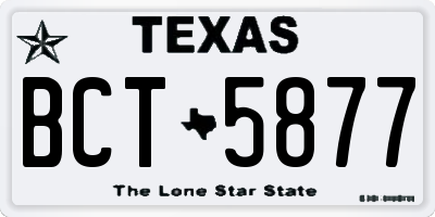 TX license plate BCT5877