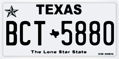 TX license plate BCT5880