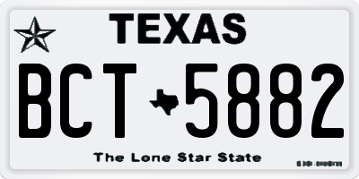 TX license plate BCT5882