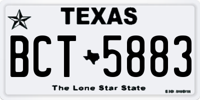 TX license plate BCT5883
