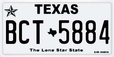 TX license plate BCT5884