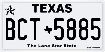 TX license plate BCT5885