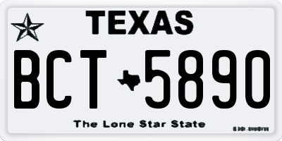 TX license plate BCT5890