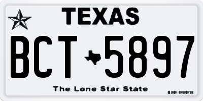 TX license plate BCT5897