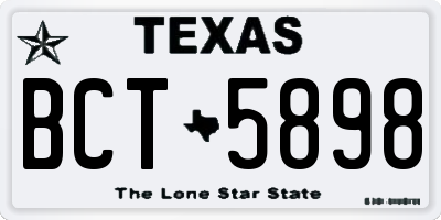 TX license plate BCT5898