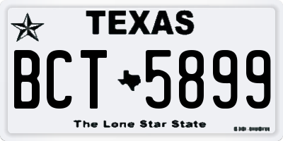 TX license plate BCT5899