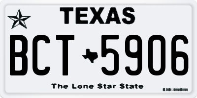 TX license plate BCT5906