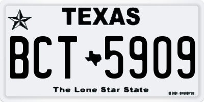 TX license plate BCT5909