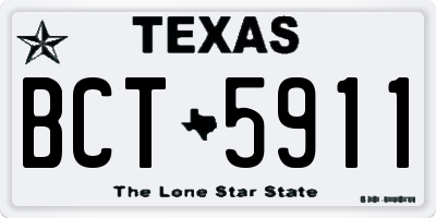 TX license plate BCT5911