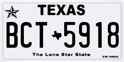 TX license plate BCT5918