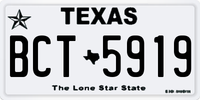 TX license plate BCT5919