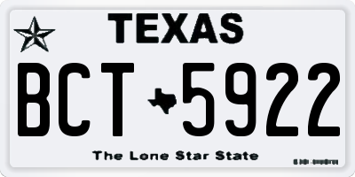 TX license plate BCT5922