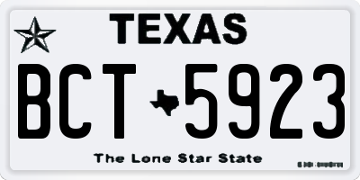 TX license plate BCT5923