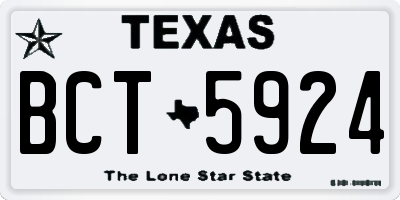 TX license plate BCT5924