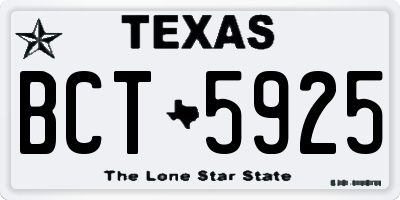 TX license plate BCT5925