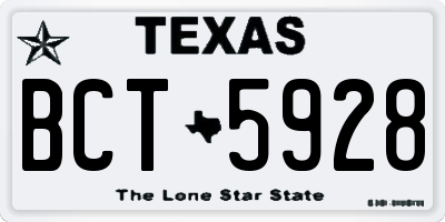 TX license plate BCT5928