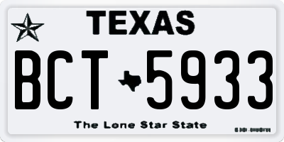 TX license plate BCT5933