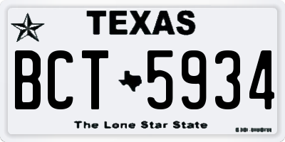 TX license plate BCT5934