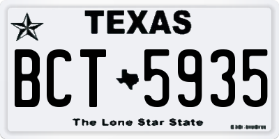 TX license plate BCT5935