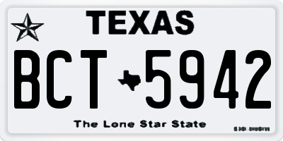 TX license plate BCT5942